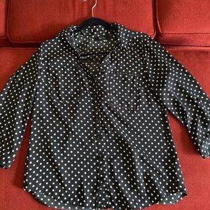 Black Polka-dot Collar Shirt